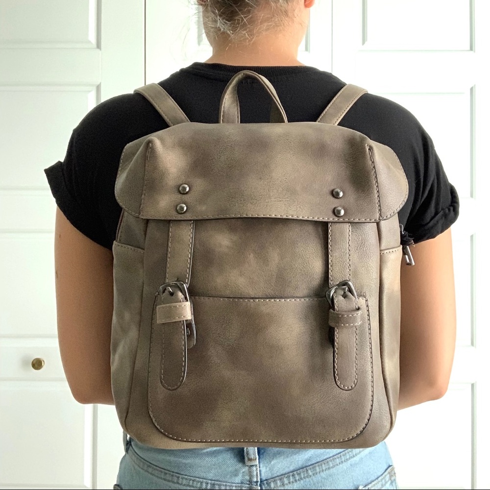 Trendy beige backpack